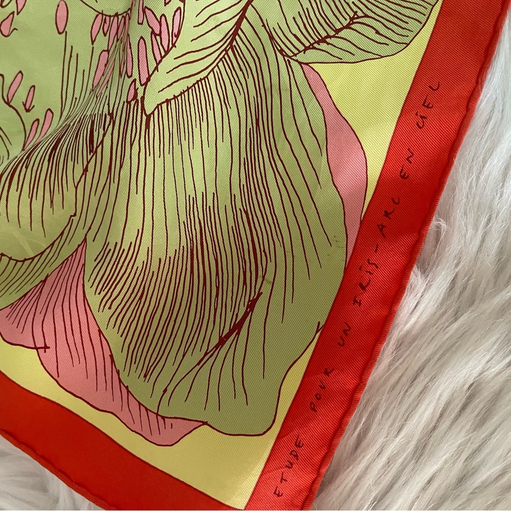 Hermès Stole Etude Pour Un Iris-Arc En Ciel silk scarf. - Picture 8 of 16